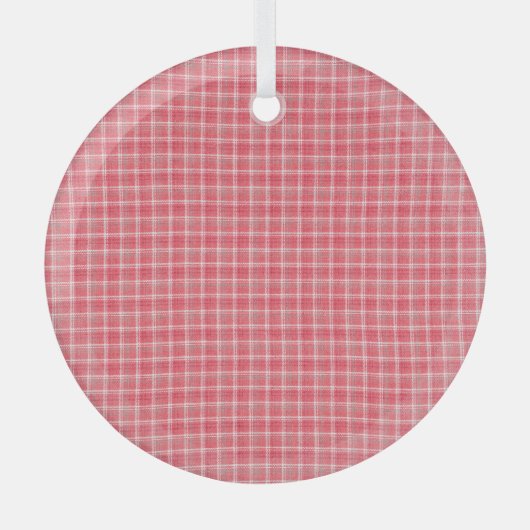 Retro rood geruite tartan: naadloos patroon. glas ornament (Voorkant)