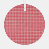 Retro rood geruite tartan: naadloos patroon. glas ornament (Achterkant)