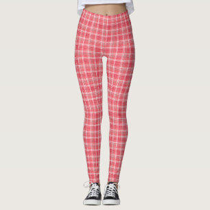 Retro rood geruite tartan: naadloos patroon. leggings