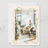 Retro Rood Groen Hand Geschreven Getrokken Foto Ke Feestdagenkaart (Achterkant)