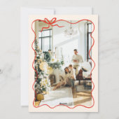 Retro Rood Groen Hand Getekend Geschreven Foto Ker Feestdagenkaart (Achterkant)