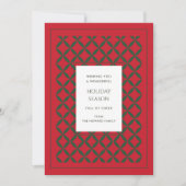 Retro rood groen Mid Century Modern Holiday Kaart (Voorkant)