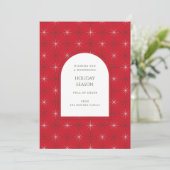 Retro rood groen Mid Century Modern Holiday Kaart (Staand voorkant)