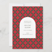 Retro rood groen Mid Century Modern Holiday Kaart (Voorkant)