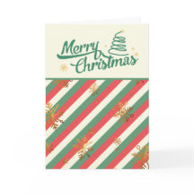 Retro Rood Groen Verticale Strepen Gouden Sneeuwvl