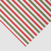 Retro rood groen witte kerststreeppatroon tissuepapier (Detail)