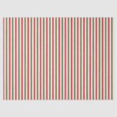 Retro rood groen witte kerststreeppatroon tissuepapier (Voorkant)