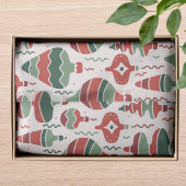 Retro Rood Groene Kerst Bauble Decoraties Tissuepapier