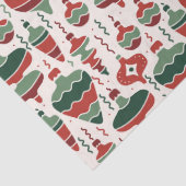 Retro Rood Groene Kerst Bauble Decoraties Tissuepapier (Detail)