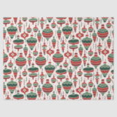 Retro Rood Groene Kerst Bauble Decoraties Tissuepapier (Voorkant)