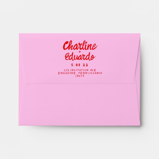 Retro rood handschrift bruiloft rubberstempel