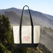 Retro Rood Happy Camper Camping Crew Zwart Trim Tote Bag