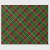 Retro  rood kerstcadeau cadeaupapier (Vlak)