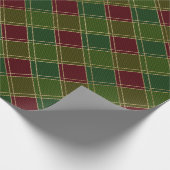 Retro  rood kerstcadeau cadeaupapier (Hoek)