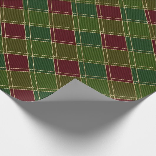 Retro  rood kerstcadeau cadeaupapier (Hoek)