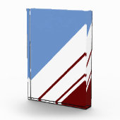 Retro Rood Lichtblauw Wit Slant Racing Stripes Fotoblokken (Rechts)