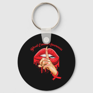 Retro  rood lint Blood Cancer Awareness Sleutelhanger