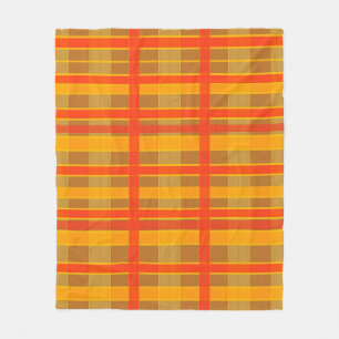 Retro rood-oranje geruite patroon fleece deken