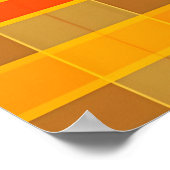 Retro rood-oranje geruite patroon poster (Hoek)