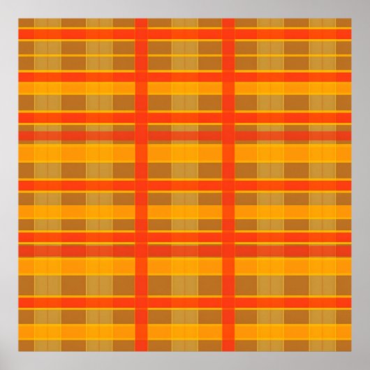 Retro rood-oranje geruite patroon poster (Voorkant)