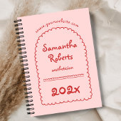 Retro Rood & Roze Doodle Handgeschreven Girly 2026 Planner