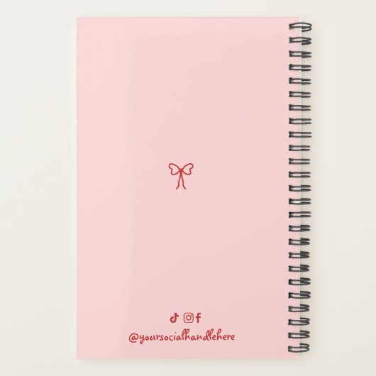 Retro Rood & Roze Doodle Handgeschreven Girly 2026 Planner (Achterkant)