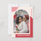 Retro rood roze geometrisch | Liefde & Bedankt Bru (Achterkant)