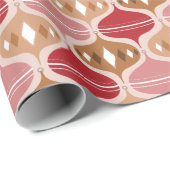 Retro Rood Roze Goud Kerst Bal Patroon Cadeaupapier (Rol Hoek)