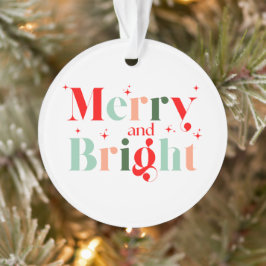 Retro Rood Roze Kerstfeest Ornament