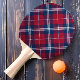 Retro rood ruitjespatroon tafeltennisbatje