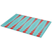 Retro Rood & Turquoise Stippen Snijplank (Hoek)
