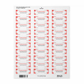 Retro Rood vakantielabel Etiket (Full Sheet)