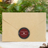 Retro Rood Vinyl Record Bruiloft Dank u Ronde Sticker