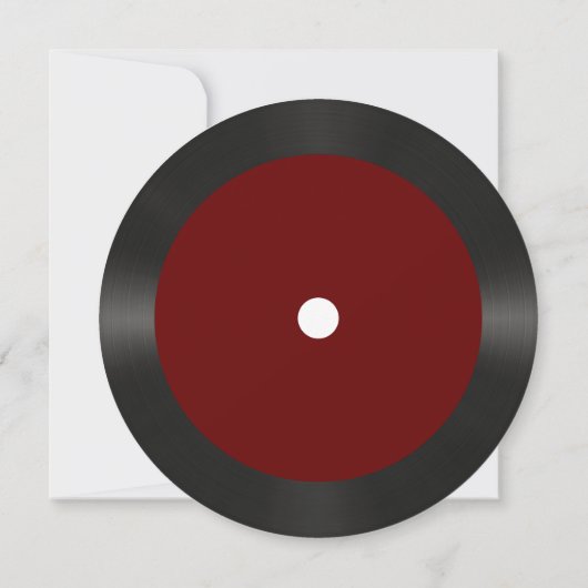 Retro Rood Vinyl Record Bruiloft Receptie Menu Kaart (Achterkant)