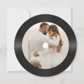 Retro Rood Vinyl Record Foto Bruiloft Kaart (Achterkant)