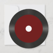 Retro  Rood Vinyl Record Zwart Bruiloft Kaart (Achterkant)