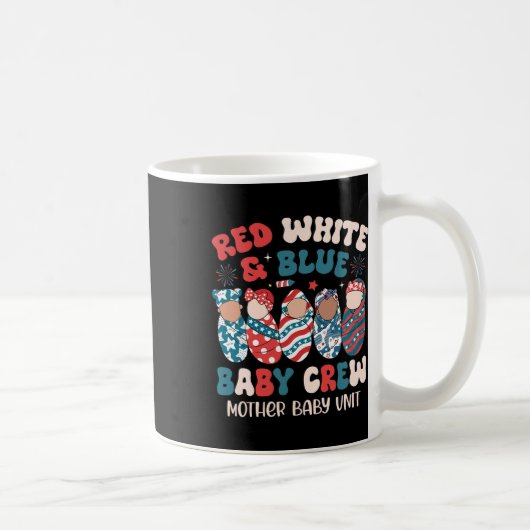 Retro rood wit blauw koffiemok (Rechts)