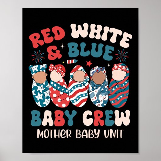 Retro rood wit blauw poster (Voorkant)