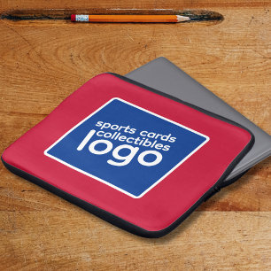 Retro Rood Wit Blauw Sportkaarten Logo Laptop Sleeve