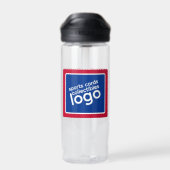 Retro Rood Wit Blauw Sportkaarten Logo Waterfles (Achterkant)