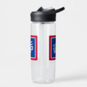 Retro Rood Wit Blauw Sportkaarten Logo Waterfles (Links)