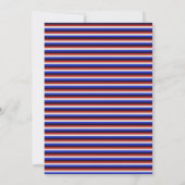 Retro Rood Wit Blauwe Streep Koppels Bruiloft Fees Kaart (Achterkant)