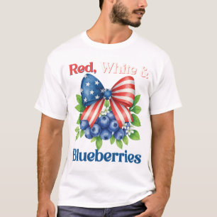 Retro Rood, Wit en Blauwe Bessen Patriot Amerikaan T-shirt