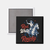 Retro Rood Wit En Wild 4 Juli Rodeo Magneet (Voorkant / Achterkant)