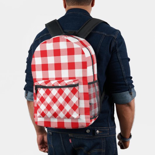 Retro Rood-Wit Gingham Stijl Rugzak (Insitu (model))
