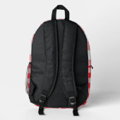 Retro Rood-Wit Gingham Stijl Rugzak (Achterkant)