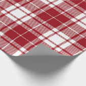 Retro Rood Wit Kerstmis Nieuwjaar Schotse Ruit Cadeaupapier (Hoek)