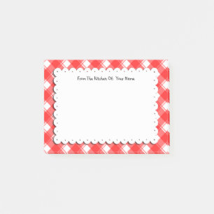 Retro Rood Wit Plaid Controleert Aangepaste Post I Post-it® Notes