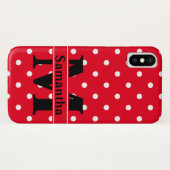 Retro Rood Wit Stippen, Persoonlijk Case-Mate iPhone Case (Achterkant (horizontaal))