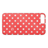 Retro rood-wit stippenpatroon monogram Case-Mate iPhone case (Achterkant (Horizontaal))